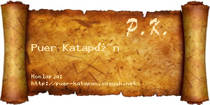 Puer Katapán névjegykártya